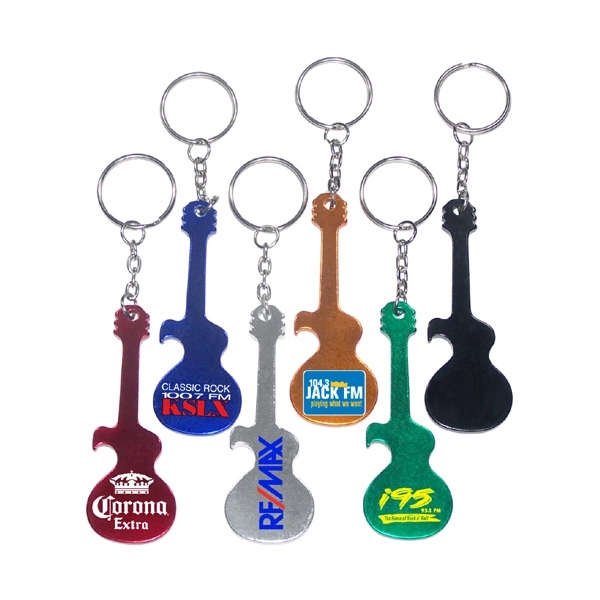 Guitar shape bottle opener keychain - Guitar shape bottle opener keychain - Image 0 of 9