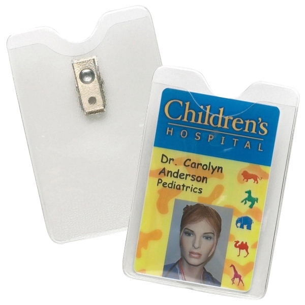 Clear Vertical Card Holder w/Clip