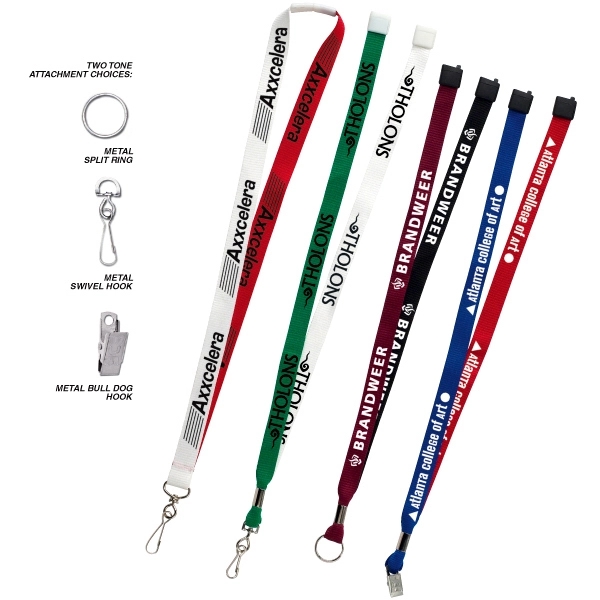 1" Two Tone Silk Screen Lanyard