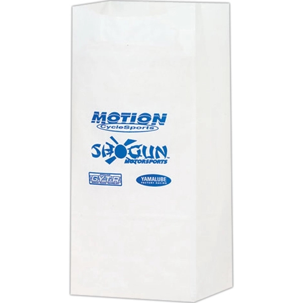 White Kraft Paper Popcorn Bag - 4 lb - Flexo Ink - White Kraft Paper Popcorn Bag - 4 lb - Flexo Ink - Image 1 of 2