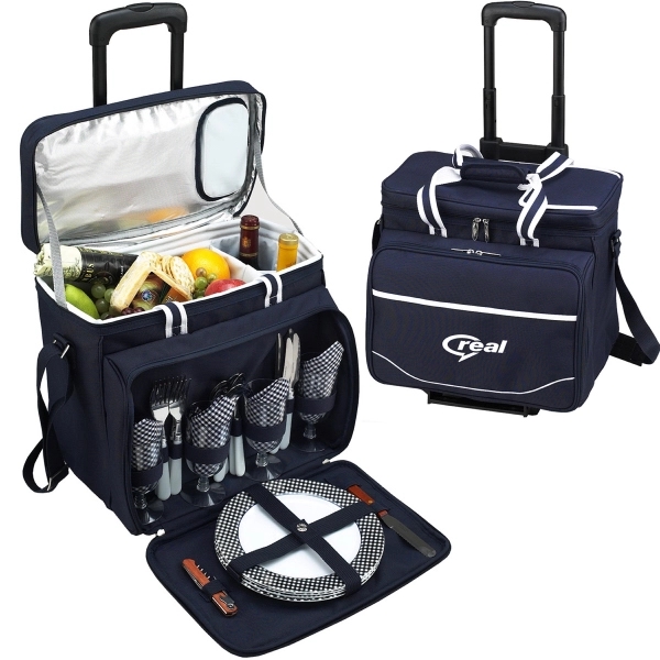 Picnic Set for 4 with Cooler on Wheels - Picnic Set for 4 with Cooler on Wheels - Image 3 of 14