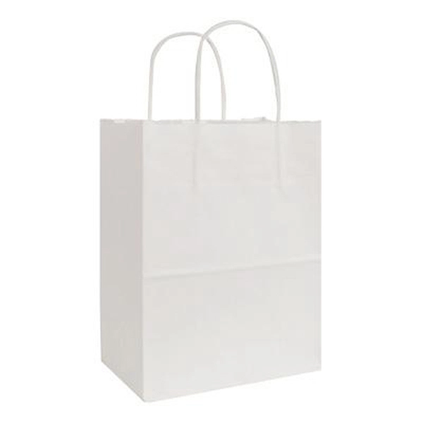 White Kraft Shopping Bag (8" x 4 3/4" x 10 1/2") - White Kraft Shopping Bag (8" x 4 3/4" x 10 1/2") - Image 0 of 0