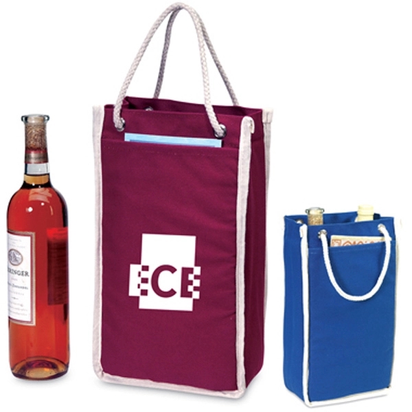 Eco friendly double bottle wine bag