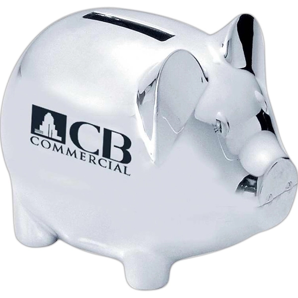 Silver Plated Piggy Bank - Silver Plated Piggy Bank - Image 1 of 1