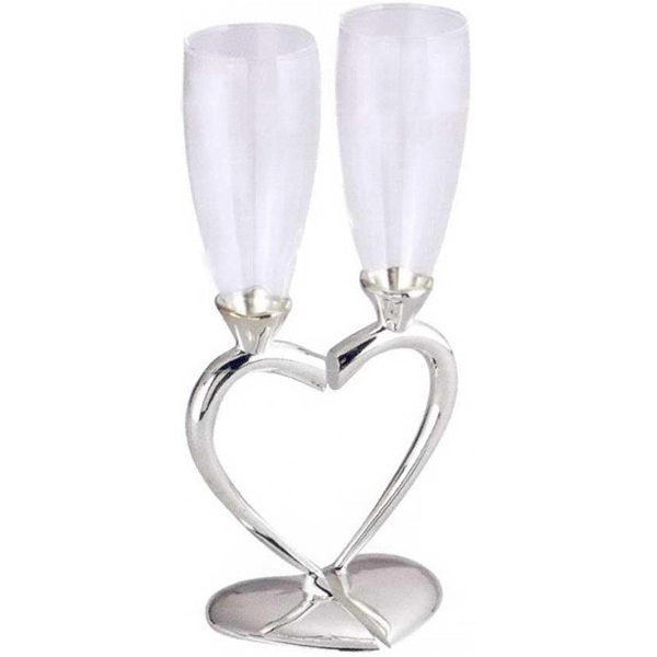 Silver Plated Heart Stand Goblets
