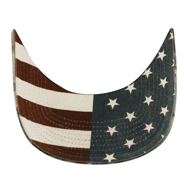 Mesh Back Cap with Flag Print Undervisor - Mesh Back Cap with Flag Print Undervisor - Image 1 of 2