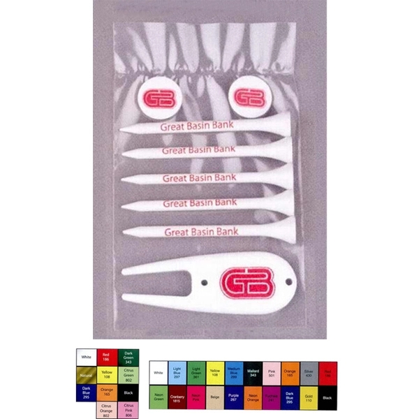 Value Poly Bag Pack with 5 Golf Tees, 2 Markers & 1 Fixer