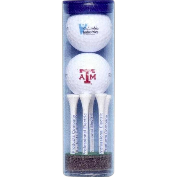 Top Flite Golf Ball Tube with 2 Golf Balls & 6 Tees