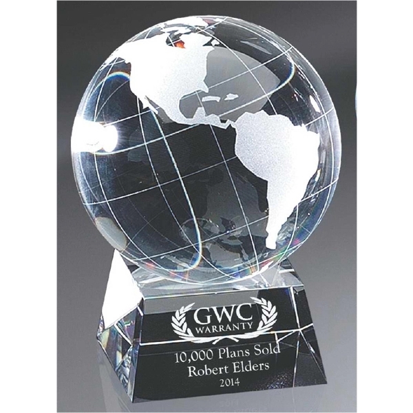 Optic Crystal Globe on Base - Large