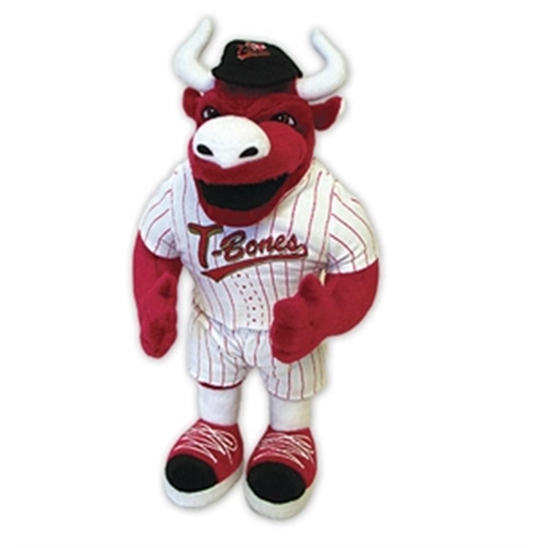 Custom Plush Bull Mascot with Baseball Uniform - Custom Plush Bull Mascot with Baseball Uniform - Image 0 of 0