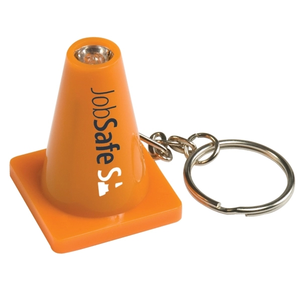 Light Up Safety Cone Keytag