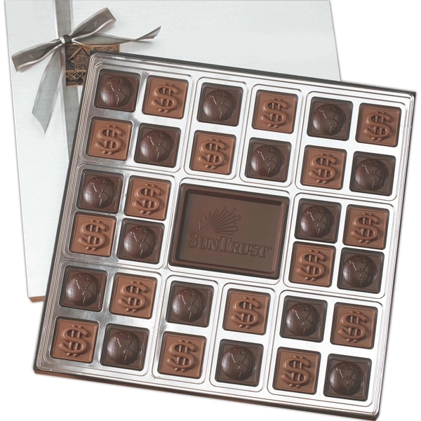 Custom Molded 32 Piece Chocolate Squares Gift Box - Custom Molded 32 Piece Chocolate Squares Gift Box - Image 0 of 0