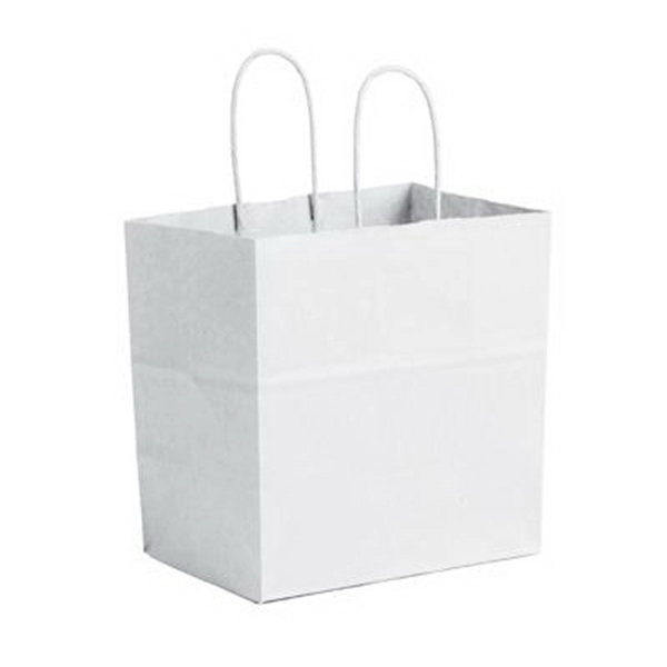 White Kraft Shopping Bag (8" x 4" x 8") - White Kraft Shopping Bag (8" x 4" x 8") - Image 0 of 0