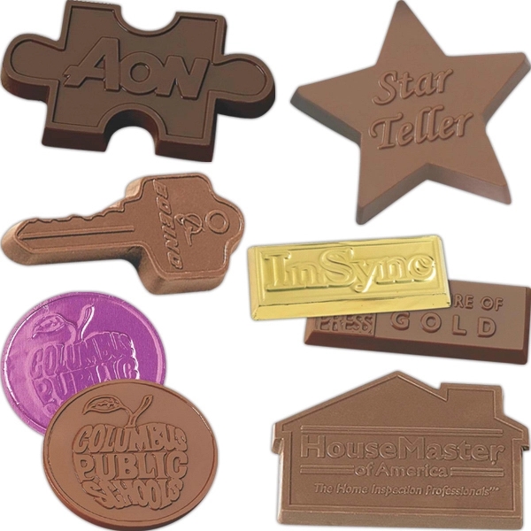 Wrapped custom chocolate shape 1 oz