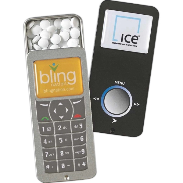 Custom Technology Shaped Tins with Logo Imprint Filled with Mints