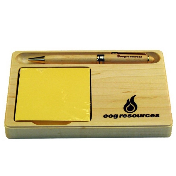 Memo and Pen Wood Desk Set - Memo and Pen Wood Desk Set - Image 1 of 2