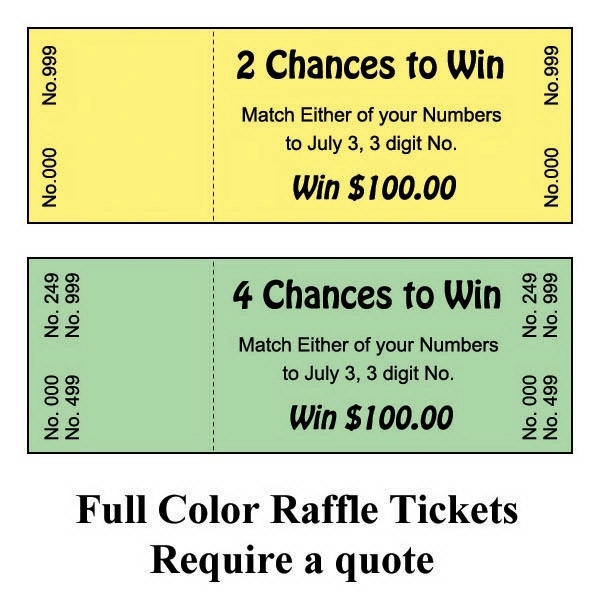 2 1/8 inch x 5 1/2 feet Lottery 2 Chance Ticketsg