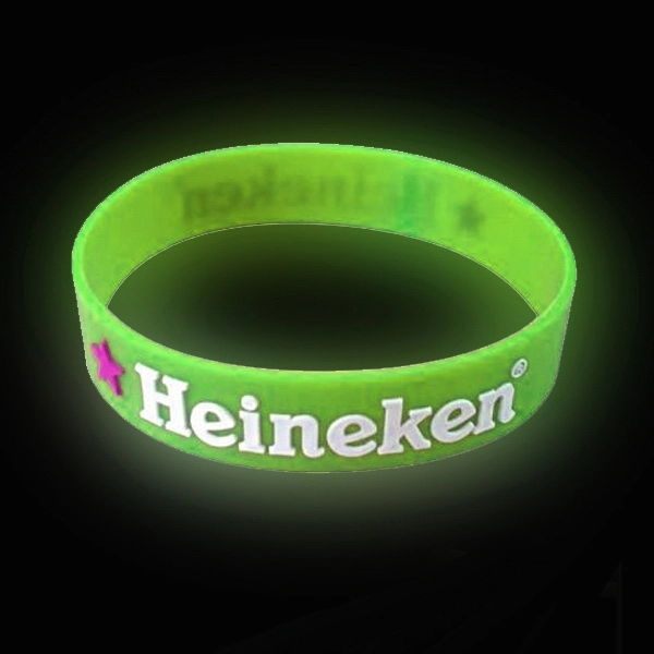 Embossed Glow in the Dark Silicone Wristbands - Embossed Glow in the Dark Silicone Wristbands - Image 0 of 1
