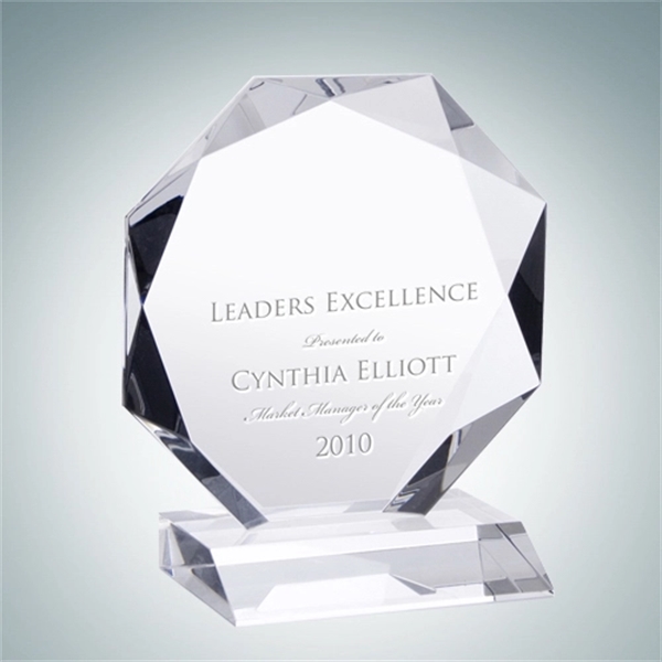 Custom Crystal Glass Prestige Octagon Award