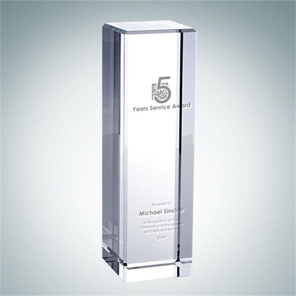 Custom Crystal Glass Rectangular Column Award