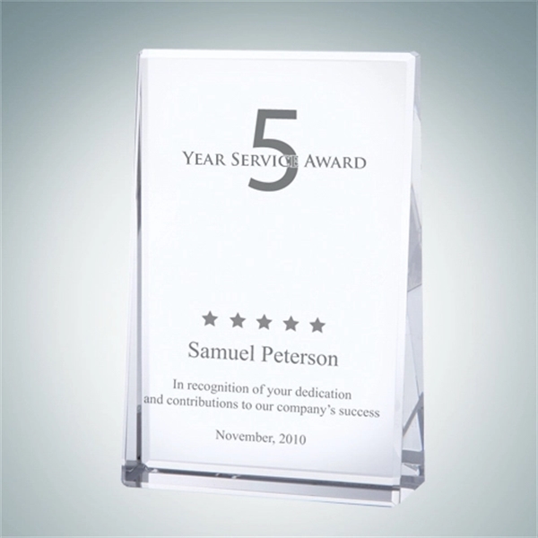 Crystal Glass Vertical Rectangle Plaque