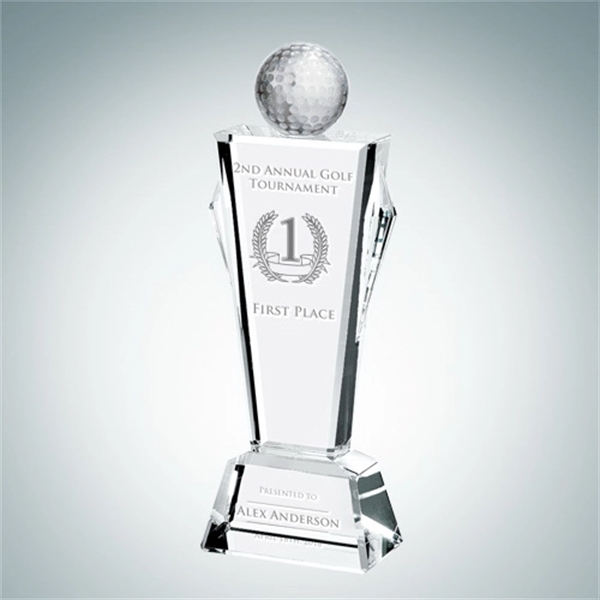 Custom Golf Conqueror Crystal Glass Award