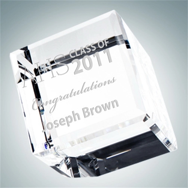 Crystal Glass Beveled Diamond Cube