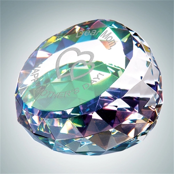 Crystal Glass Color Coated Gem-Cut Round