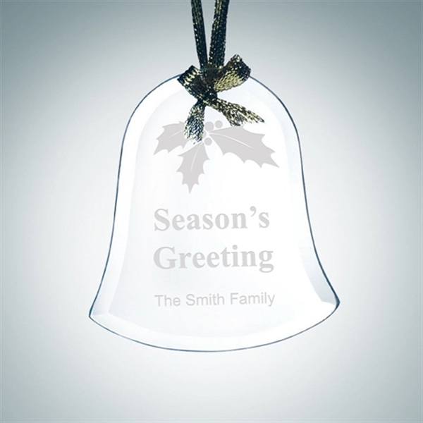 Beveled Bell Jade Glass Ornament