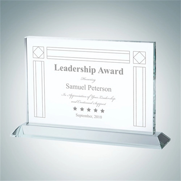 Clear Glass Horizontal Rectangle with Base Award