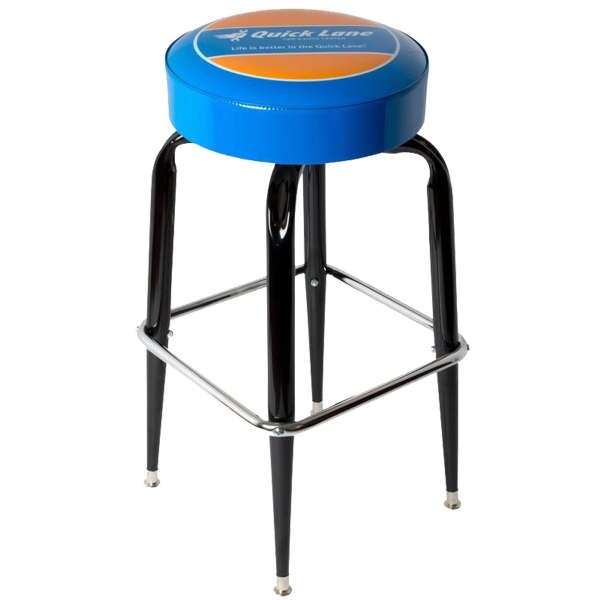 Swivel Bar Stool with Black frame and Chrome footrest - Swivel Bar Stool with Black frame and Chrome footrest - Image 0 of 0