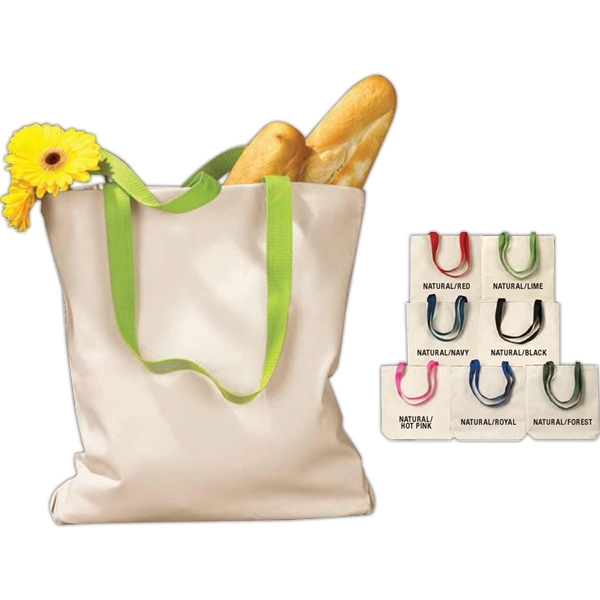BAGedge Canvas Tote with Contrasting Handles - BAGedge Canvas Tote with Contrasting Handles - Image 1 of 12
