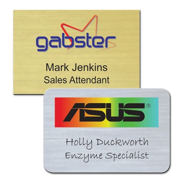 The Zeus full color metallic plastic name badge 1" x 3" - The Zeus full color metallic plastic name badge 1" x 3" - Image 4 of 6