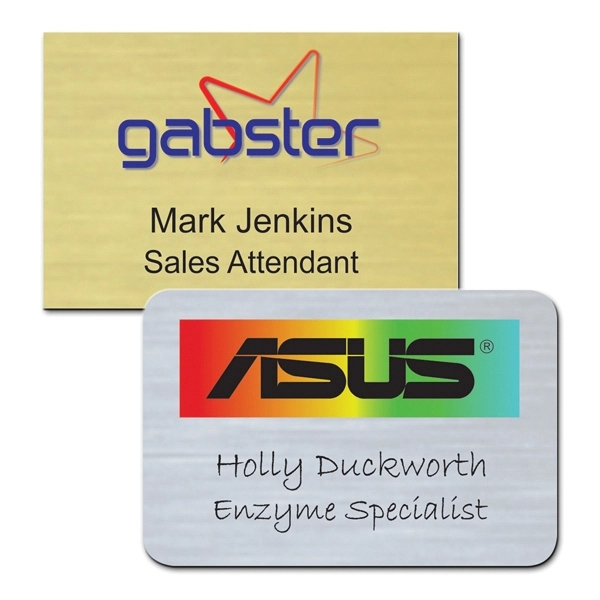 The Zeus full color metallic plastic name badge 1" x 3" - The Zeus full color metallic plastic name badge 1" x 3" - Image 2 of 6