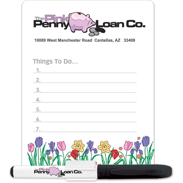 Dry Erase Magnet with Marker and Clip