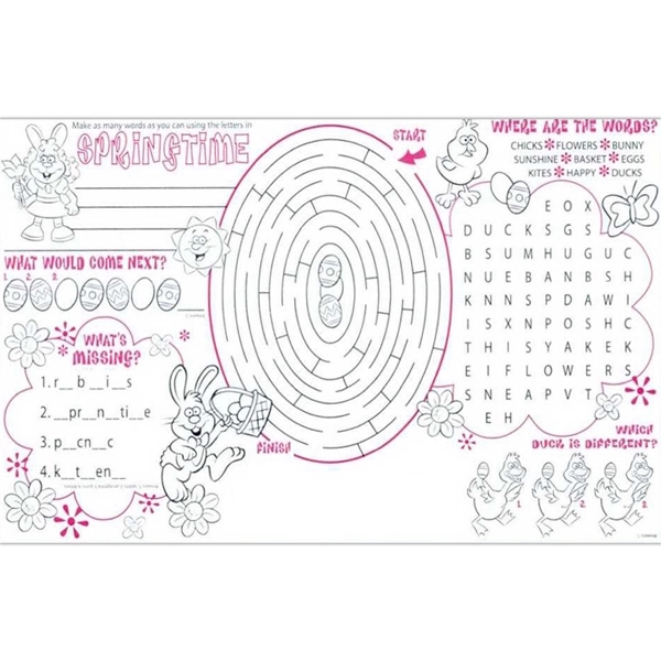 Custom Springtime Activity Placemat