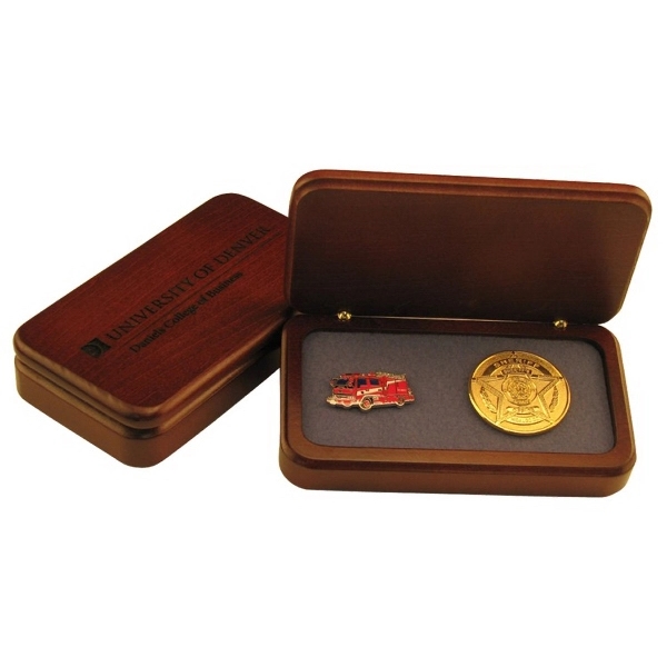Wood Presentation Box, 5 1/8" x 2 3/4" x 1 1/8" - Wood Presentation Box, 5 1/8" x 2 3/4" x 1 1/8" - Image 0 of 0