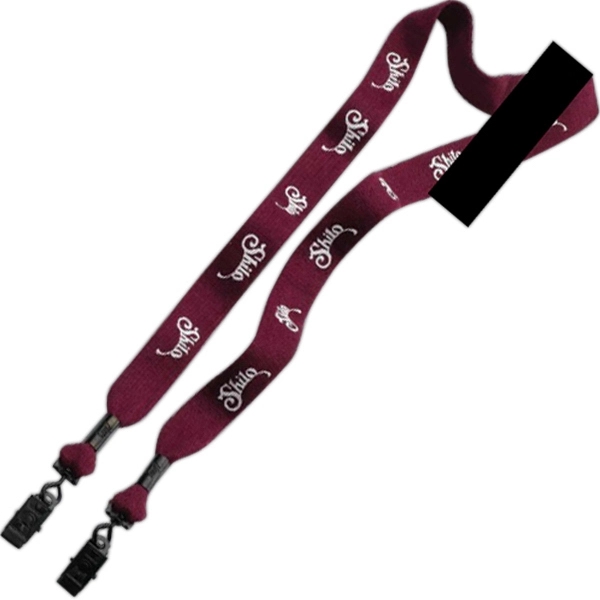 3/4" Cotton Double Bulldog Clip Lanyard
