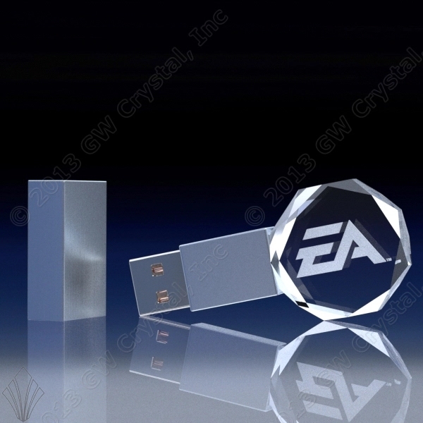 Circular Beveled Crystal USB/Flash Drive - 4GB - Circular Beveled Crystal USB/Flash Drive - 4GB - Image 0 of 0