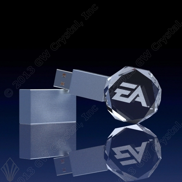 Circular Beveled Crystal USB/Flash Drive - 16GB - Circular Beveled Crystal USB/Flash Drive - 16GB - Image 0 of 0