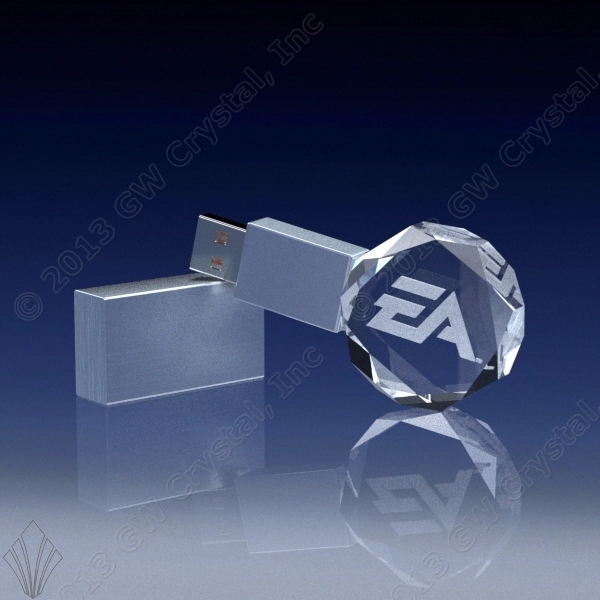 Circular Beveled Crystal USB/Flash Drive - 8GB - Circular Beveled Crystal USB/Flash Drive - 8GB - Image 0 of 0