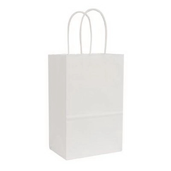 ECO White Kraft Shopping Bag (5 1/2" x 3 1/4" x 8 3/8") - ECO White Kraft Shopping Bag (5 1/2" x 3 1/4" x 8 3/8") - Image 0 of 0