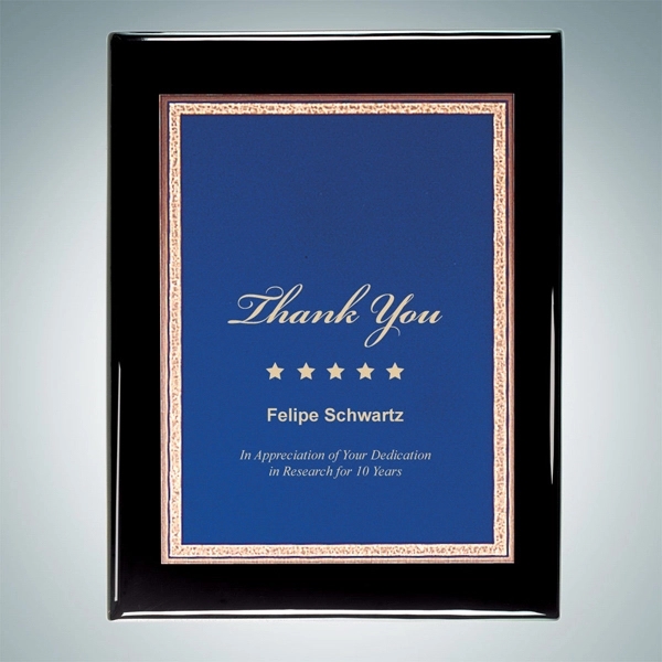 Black Royal Piano Finish Plaque - Blue Victory Plate