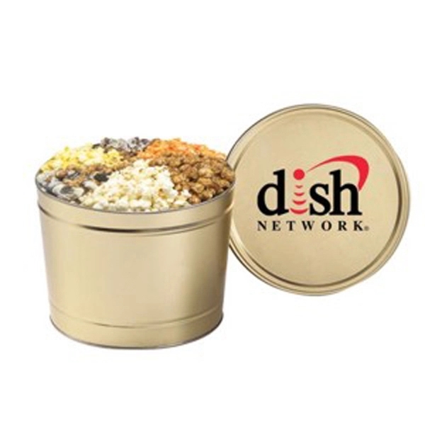 6 Way Deluxe Popcorn Sampler / 2 Gallon Tin - 6 Way Deluxe Popcorn Sampler / 2 Gallon Tin - Image 0 of 5