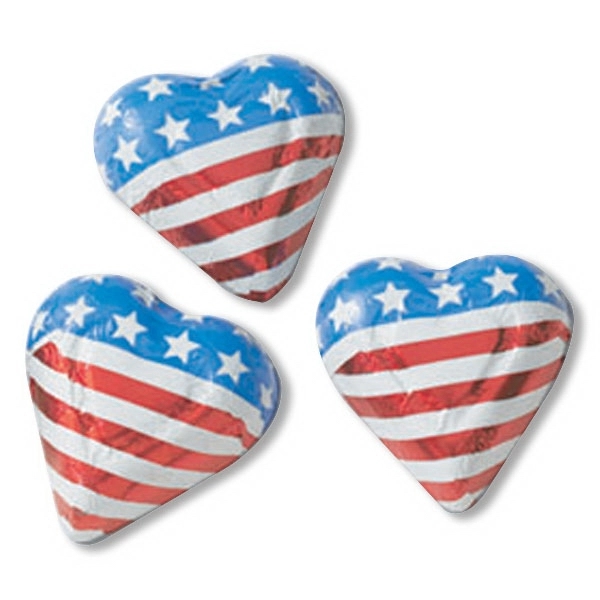 Foil Wrapped Chocolate Mini Flag Hearts
