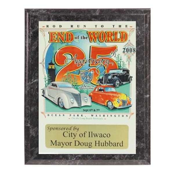 Black Marbleized Award Plaque Full Color - Black Marbleized Award Plaque Full Color - Image 1 of 1