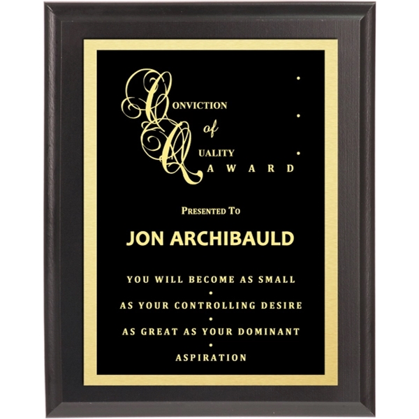 Digital Lasered Solid Black Award Plaque - Digital Lasered Solid Black Award Plaque - Image 0 of 0