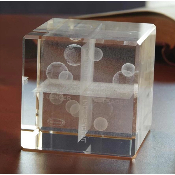 Medium Flat Cube 3D Crystal Award - Medium Flat Cube 3D Crystal Award - Image 0 of 1