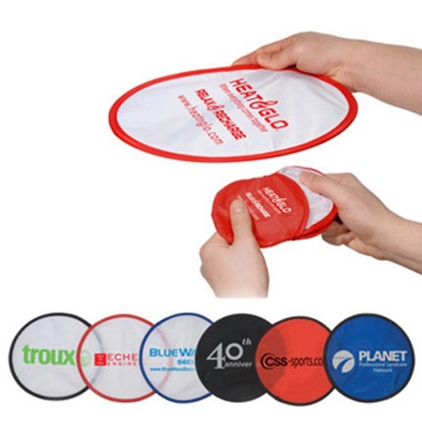 Round Nylon Foldable Flyer Fan with Pouch 10" - Round Nylon Foldable Flyer Fan with Pouch 10" - Image 4 of 4