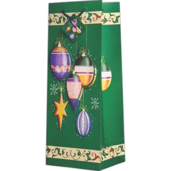 3D Holiday Wine Bottle Gift Bag - 3D Holiday Wine Bottle Gift Bag - Image 2 of 6